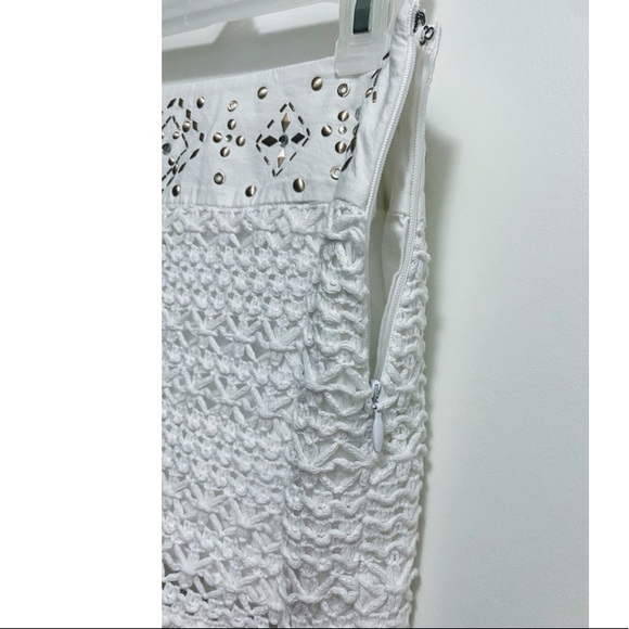 Hollister White Crochet Mini Skirt Size 00 Junior - Picture 12 of 15